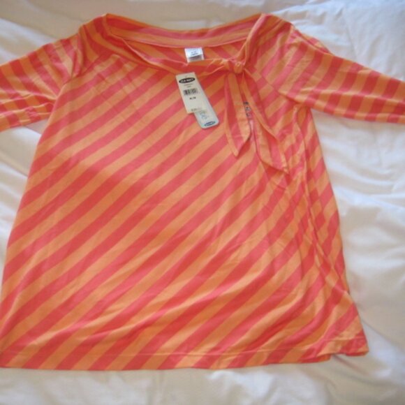 Brand New Old Navy Orange Stripe Maternity Tops 3/4 sleeves - Picture 3 of 3